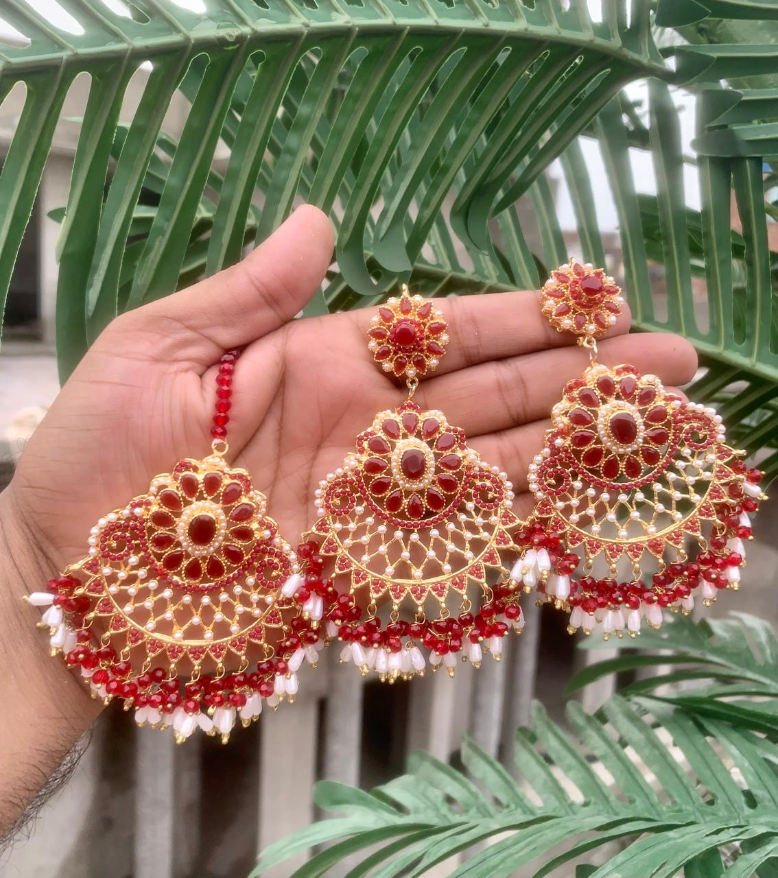 Bala earrings with tikka