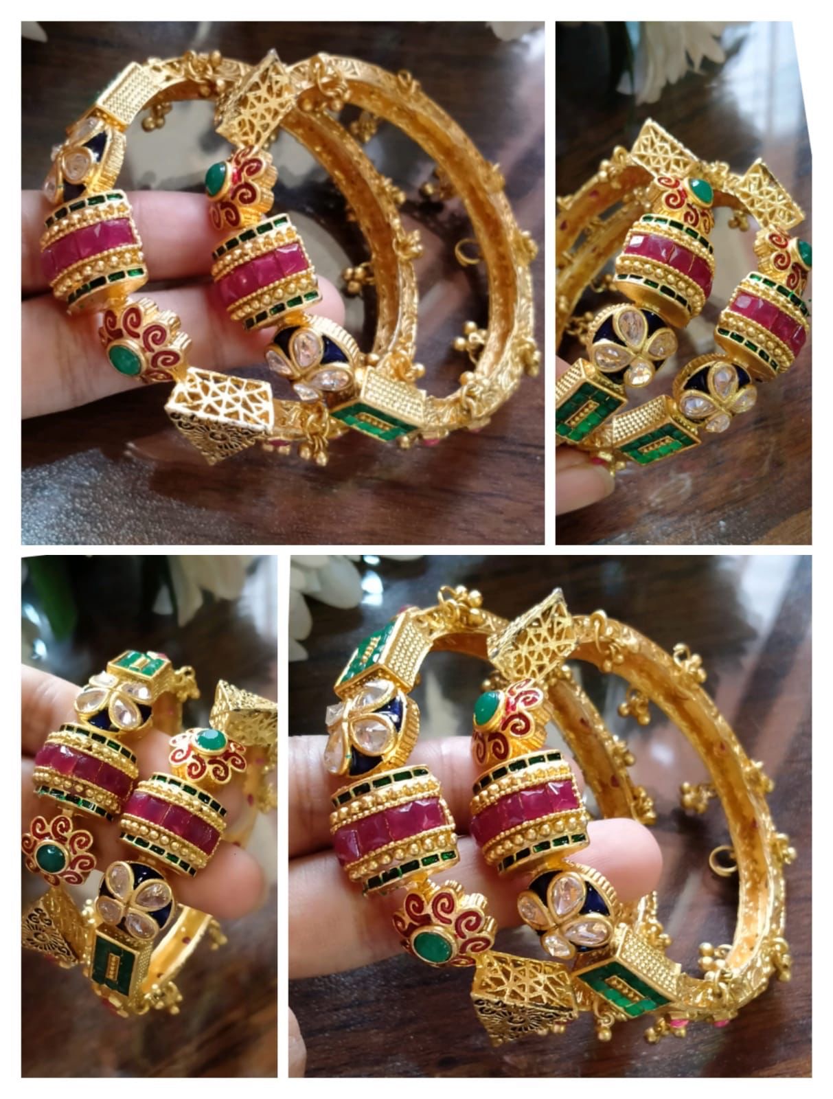 Designer collection indian orignal braas bangles pair price…..5500