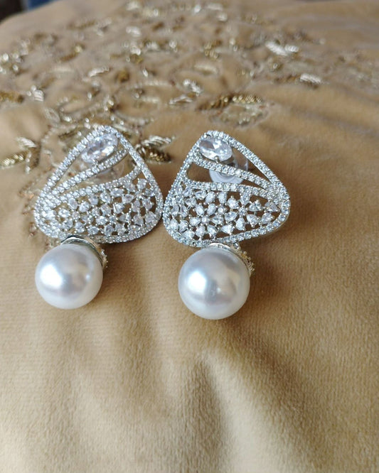 *Silver Studs with Pearls*