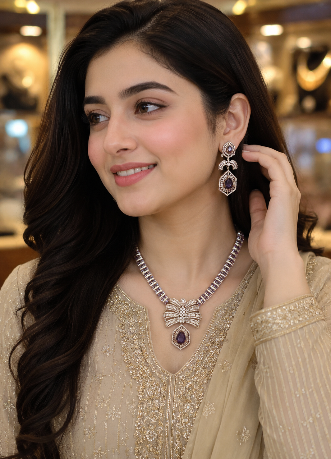 Zircon necklace sets