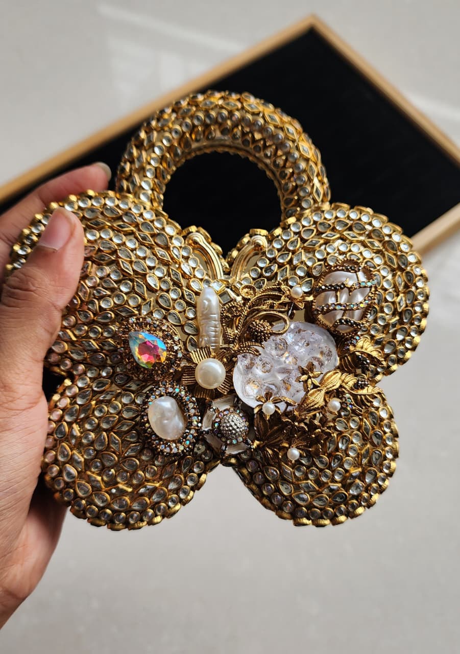 cluches kundan butterfly shape purses