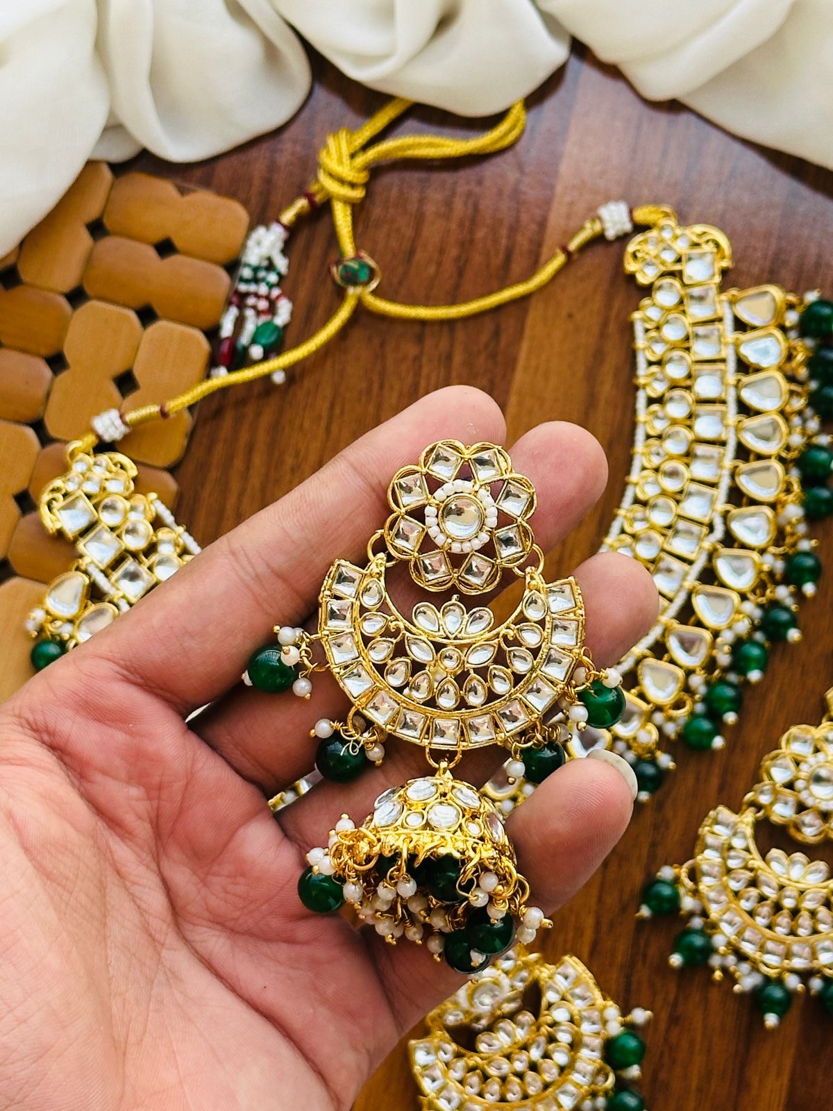 Dabbi Kundan Necklace sets🌸Big Jhumka Tikka