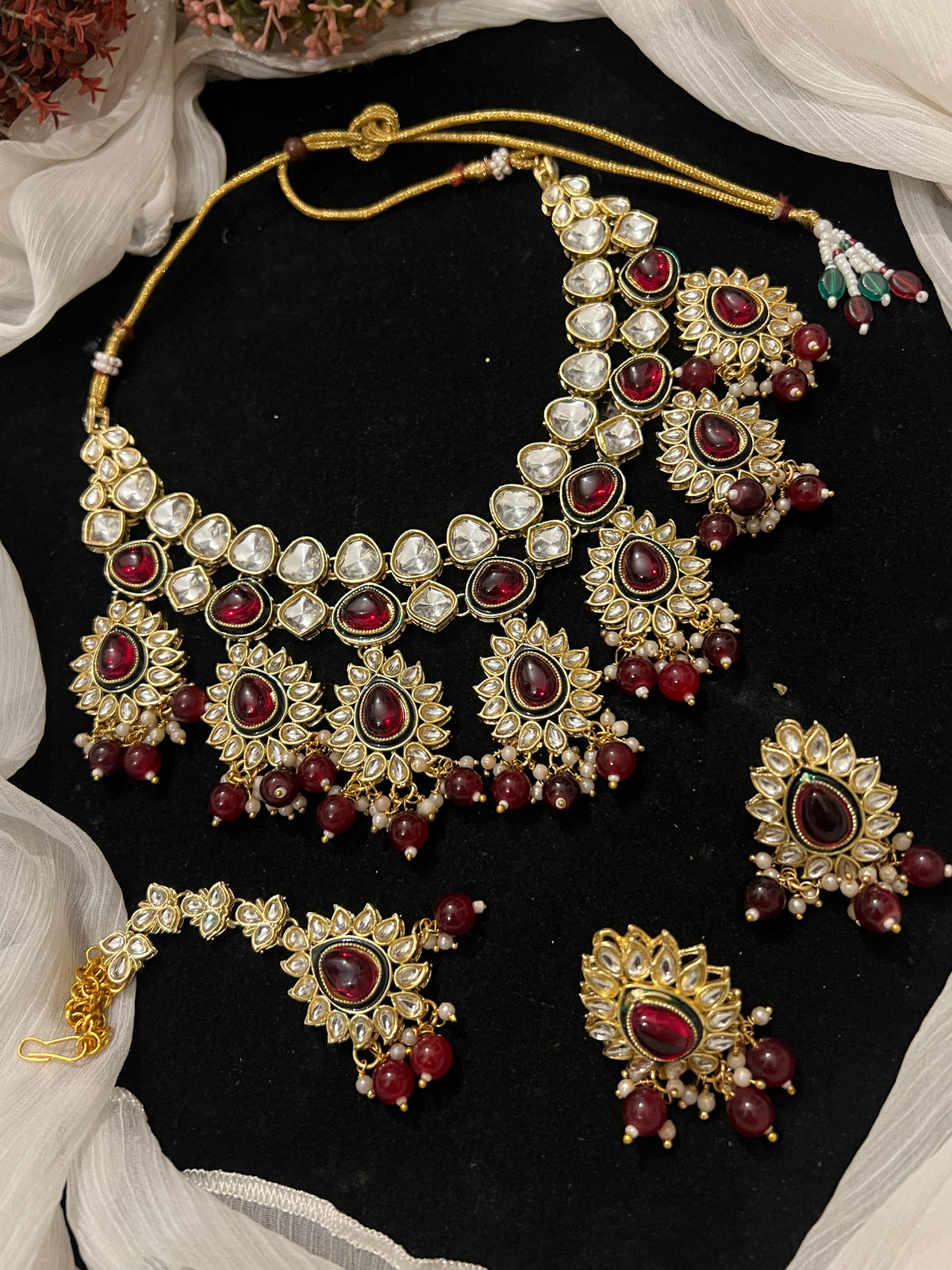 Sheesh kundan necklace set