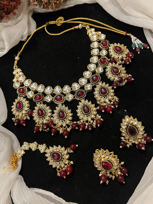 Sheesh kundan necklace set