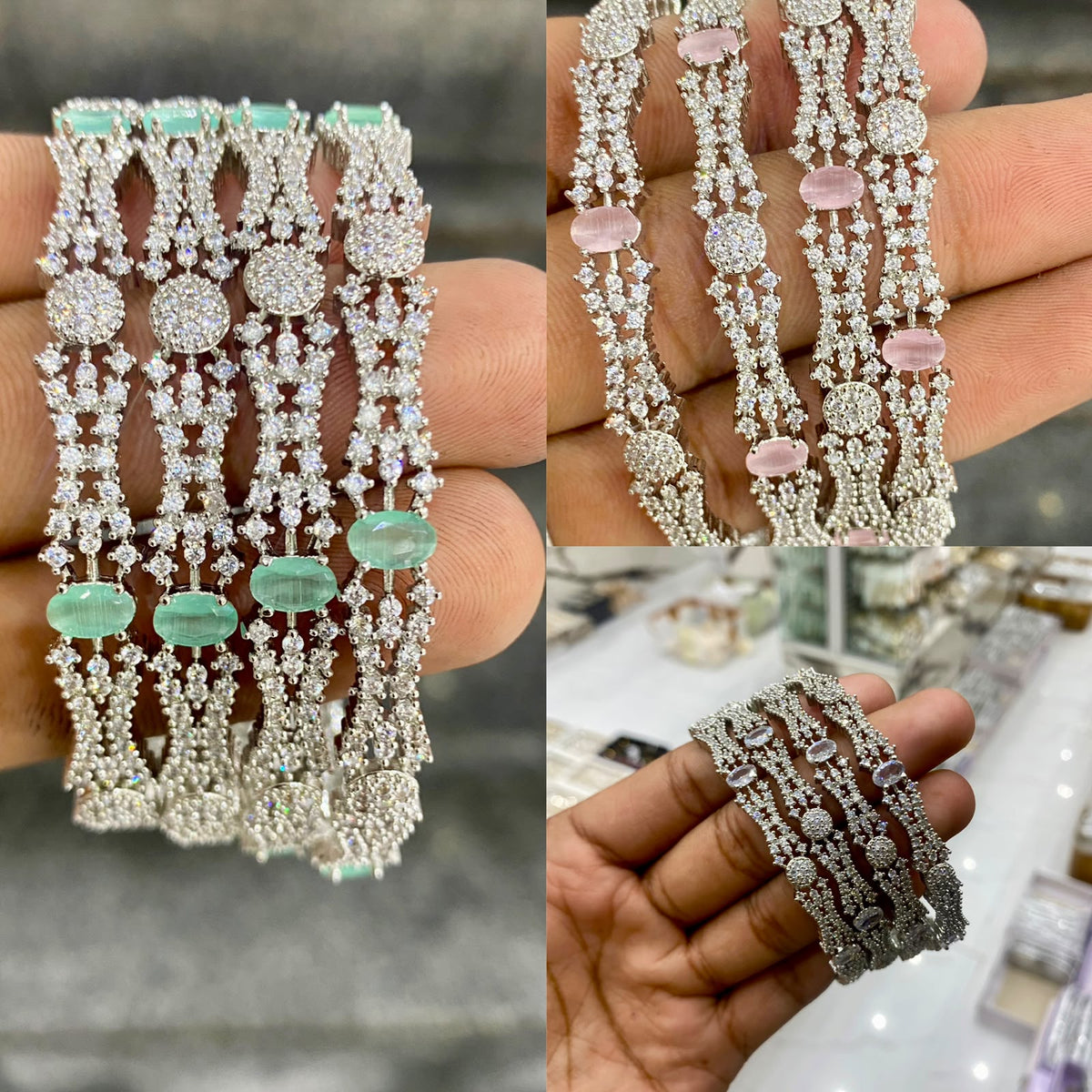 Zarcon stone fine quality 2 piece bangles set