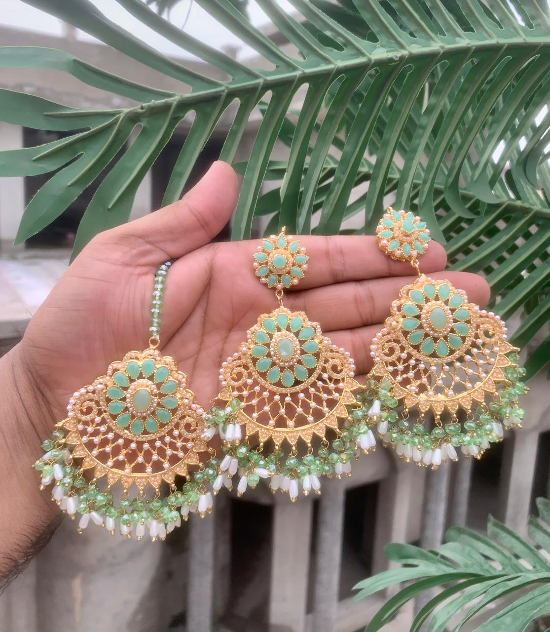 Bala earrings with tikka