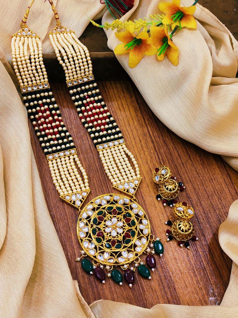 Kundan Mala Jhumkis Set