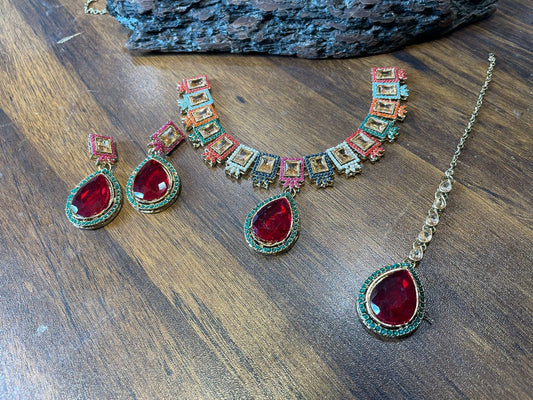 Zircon necklace set
All colour available