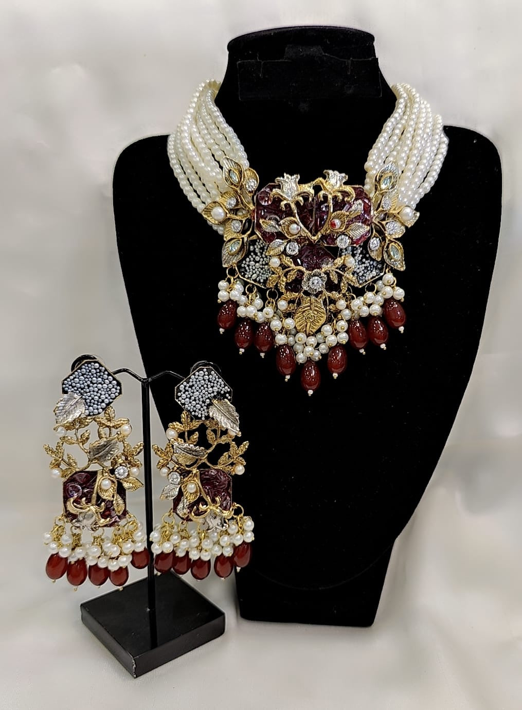 Designer collection  Handmade turkish work chokkar with big size earrings