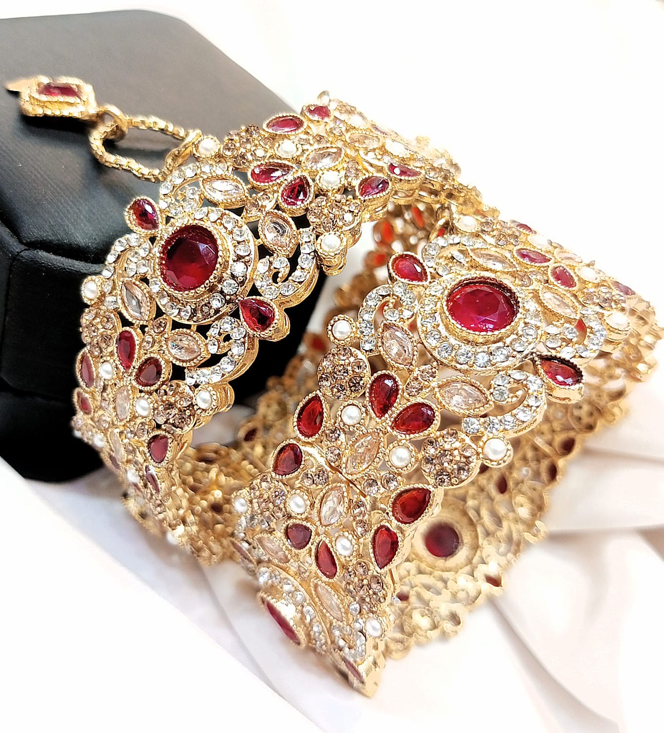 *Gold Plated Zircon Pair of Bangles*