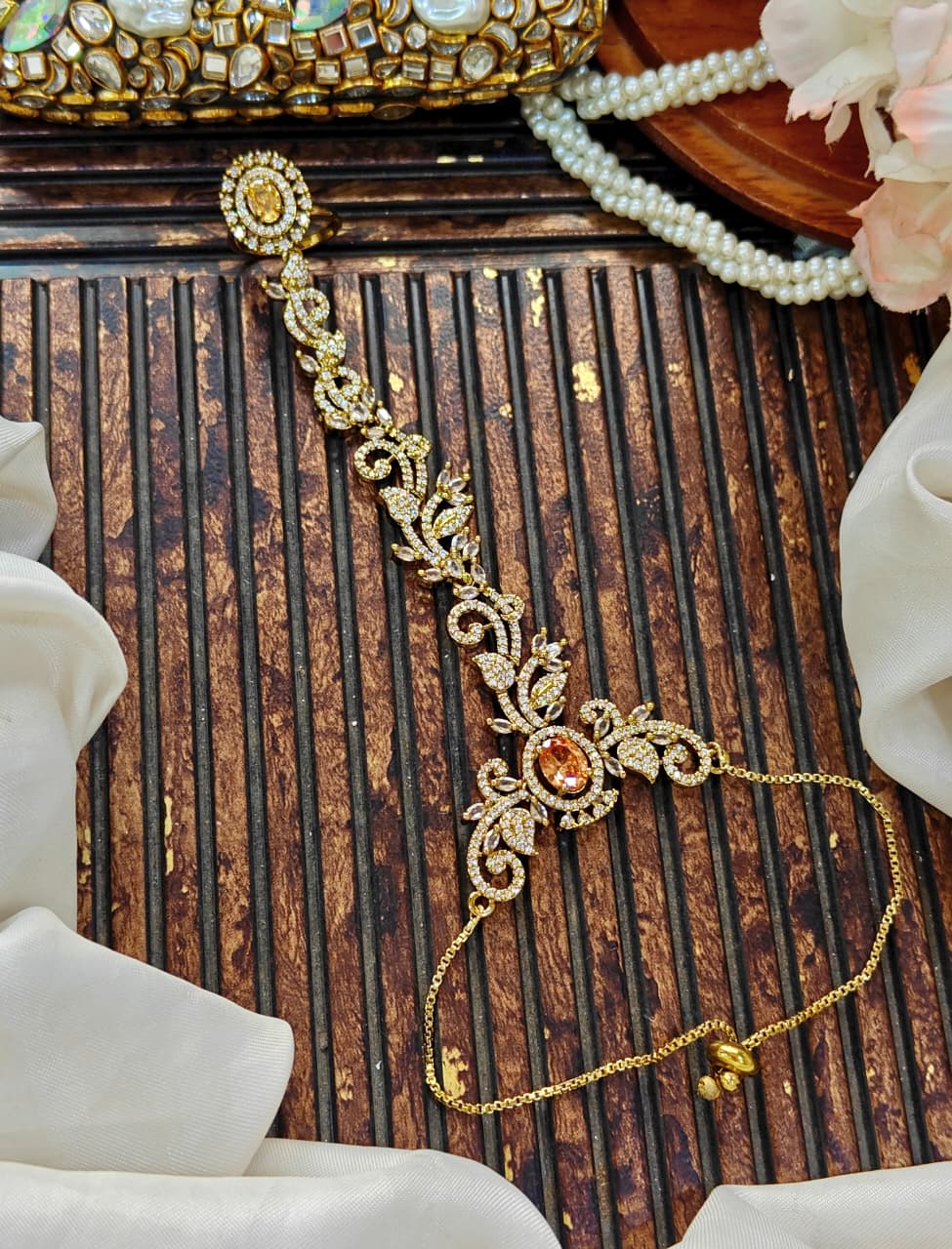 Beautiful Trendi Imported A.D zarcon Anja Bracelet Adjustable chain