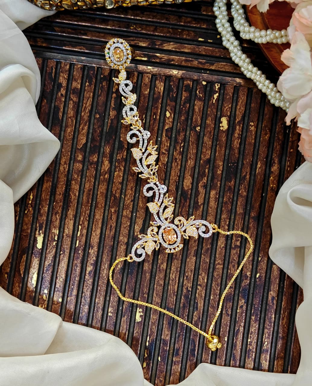 Beautiful Trendi Imported A.D zarcon Anja Bracelet Adjustable chain