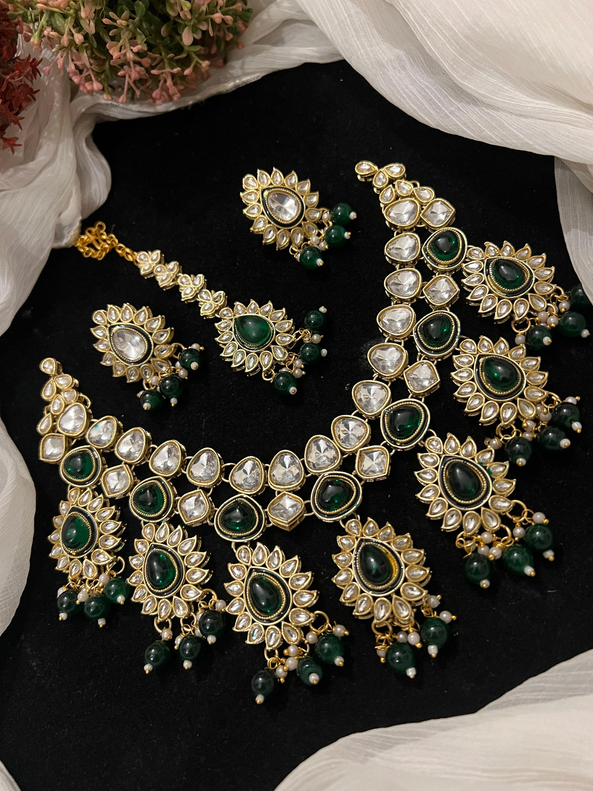 Sheesh kundan necklace set