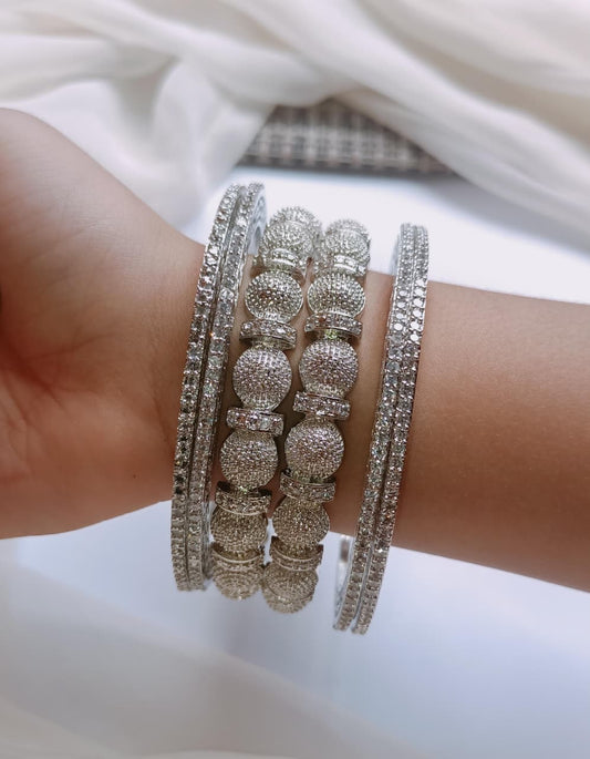 Premium Quality American Diamond Zarcon ⁶Pec Bangels Size ².4  ².6  ².8  ².10