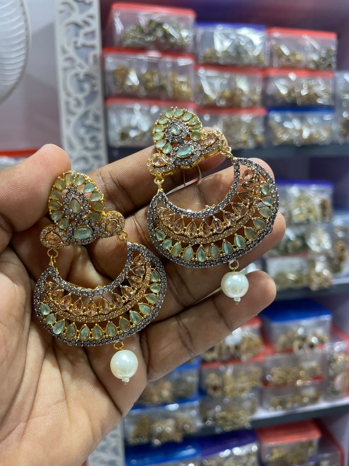 Designer collection Handmade stone with turkish work chokkar set