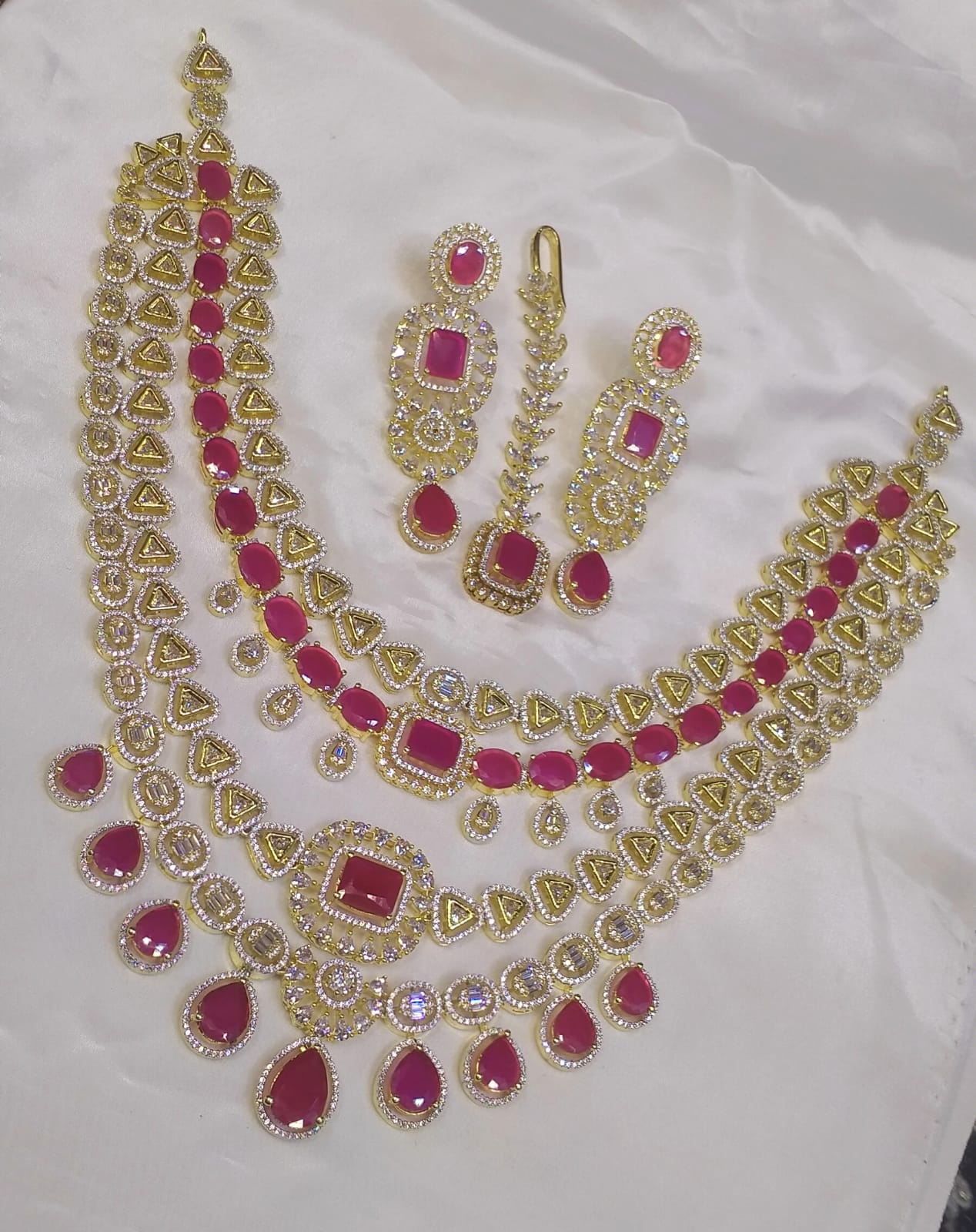 American diamond 4 layer bridal set