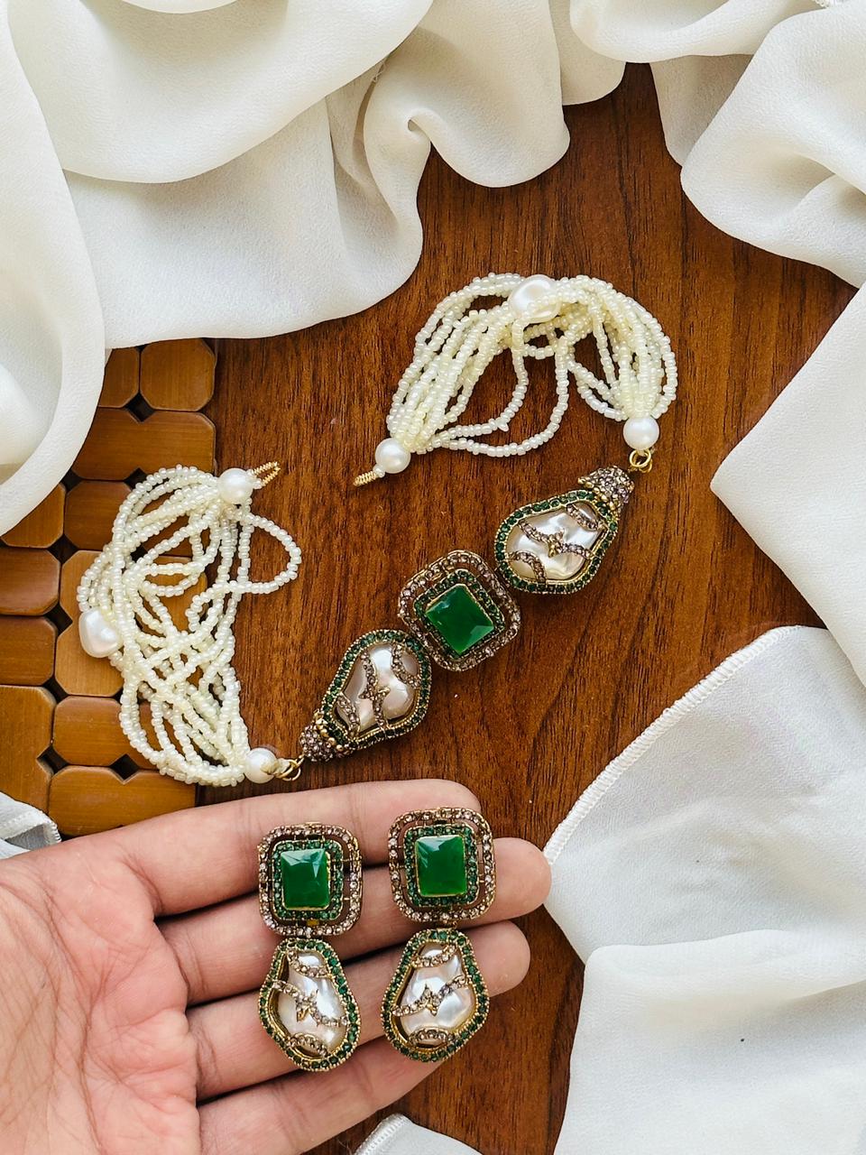 Beautiful 3D Deisgner MOP Crush Chokker set