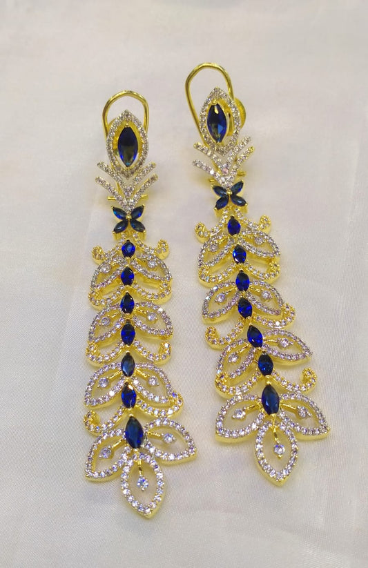 Long zircon earrings