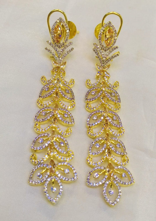 Long zircon earrings