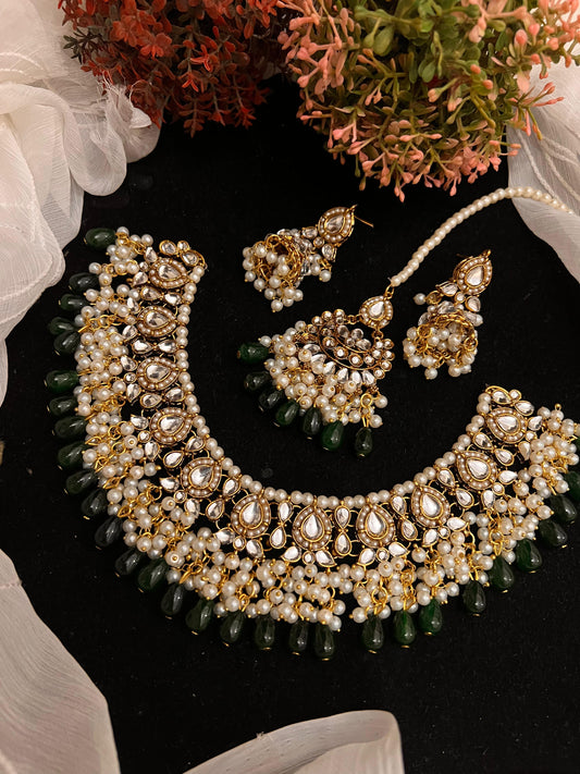 Sheesh kundan necklace set