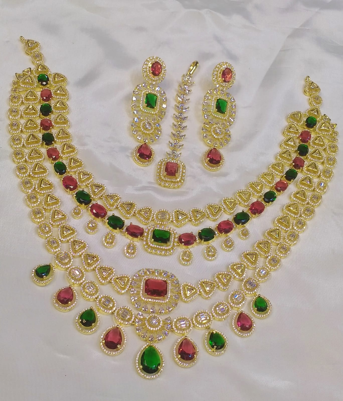 4 layer bridal set American diamond