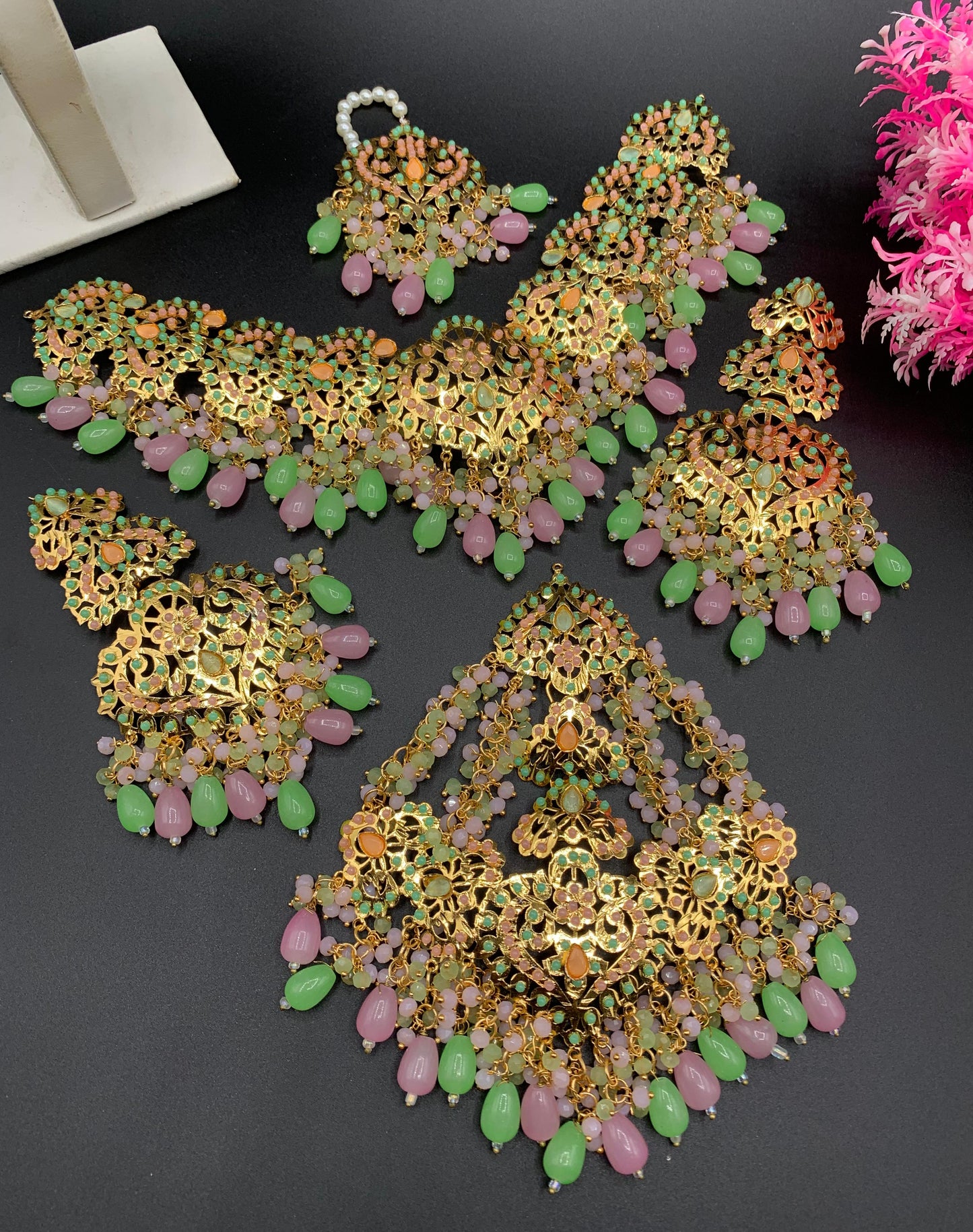 Premium Quality Hyderabadi  Patra Colourful Bridal Set