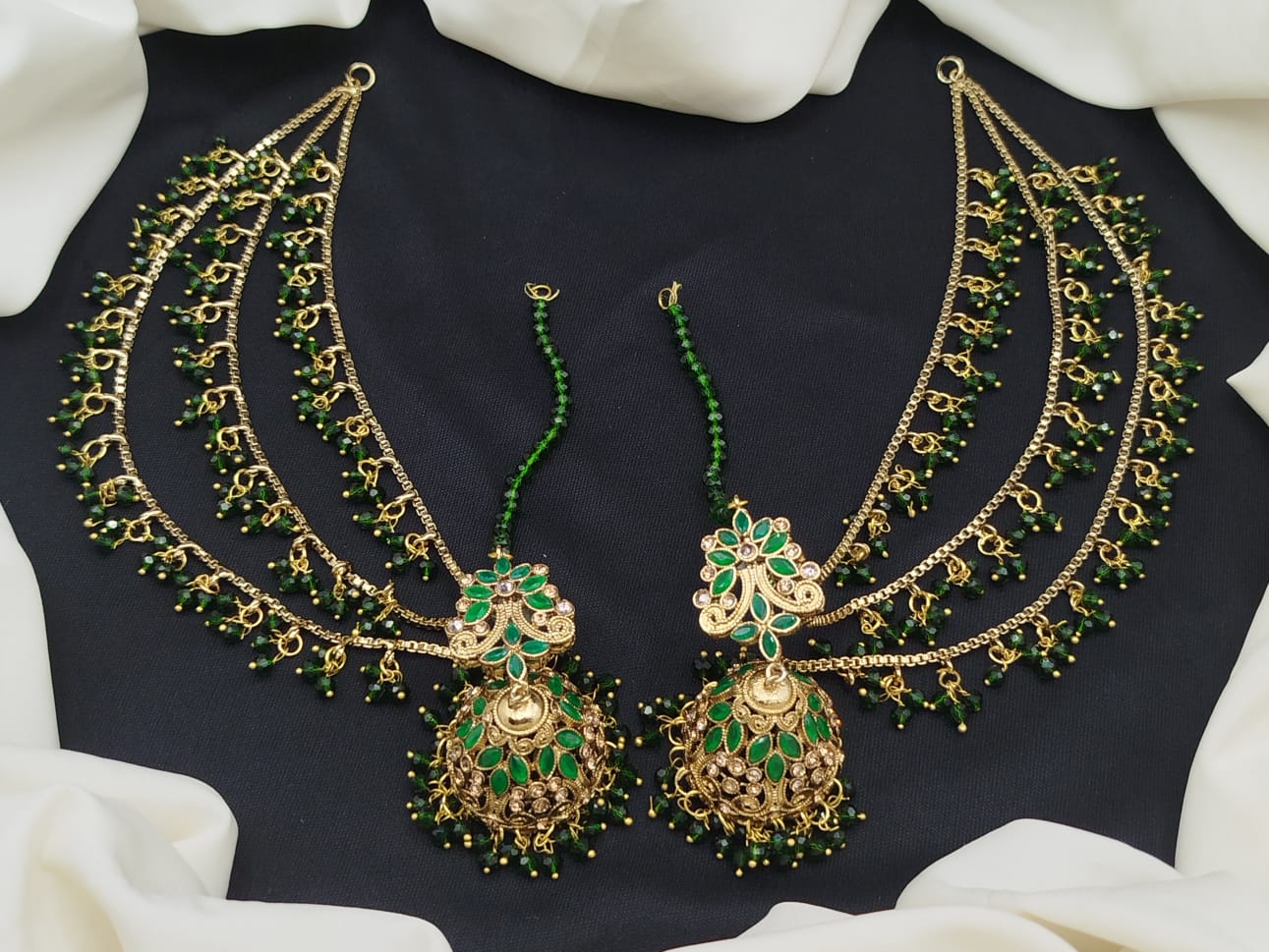 Beautiful jhumki with 3 line Sahara Fine quality