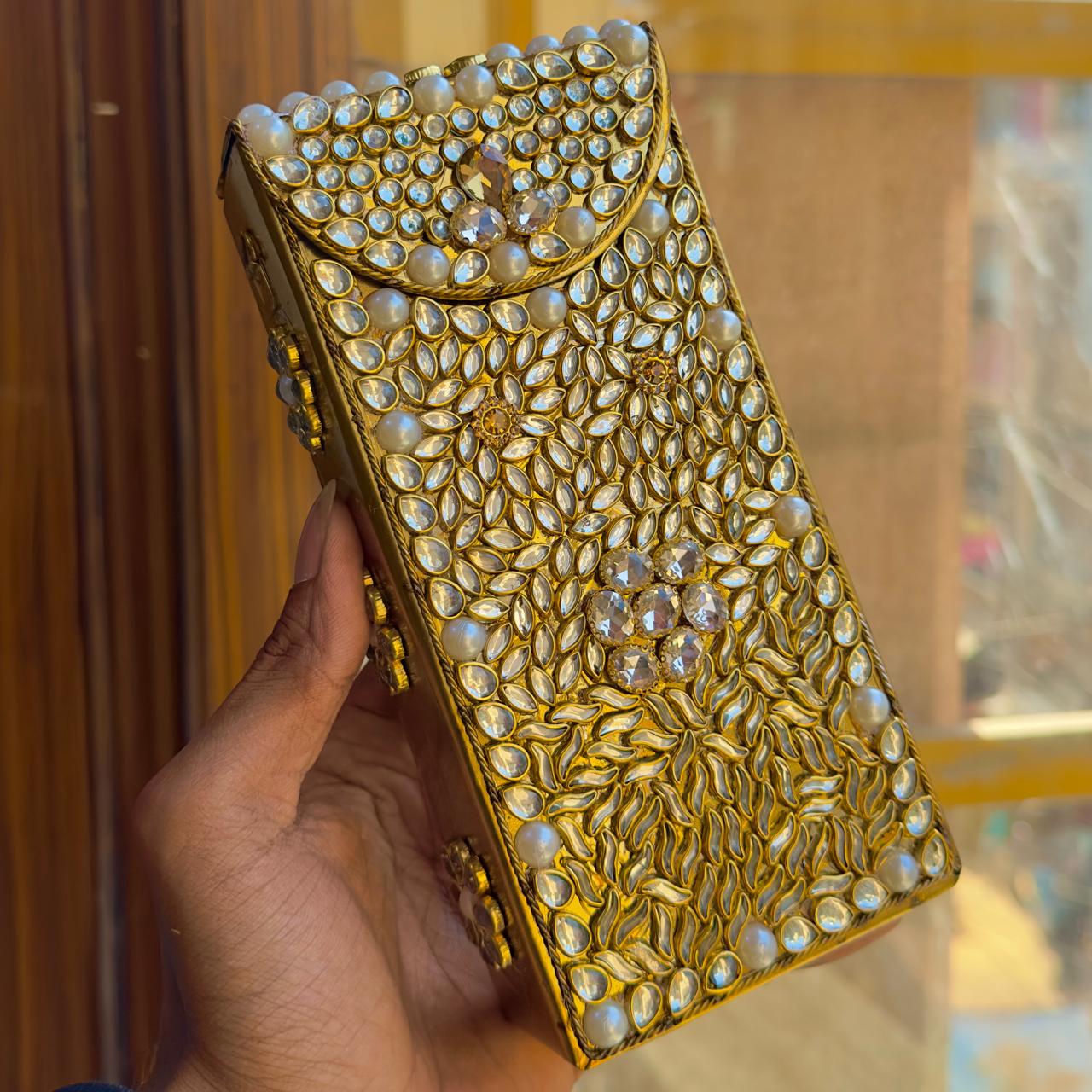 New designer clutch kundan works