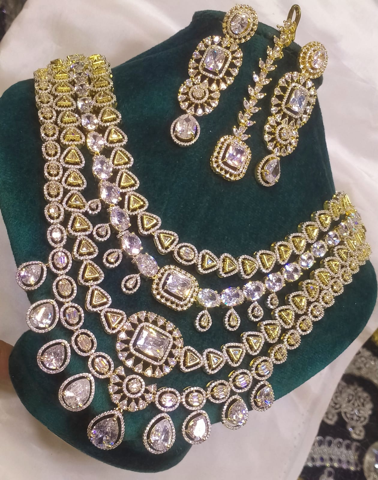 American diamond 4 layer bridal set