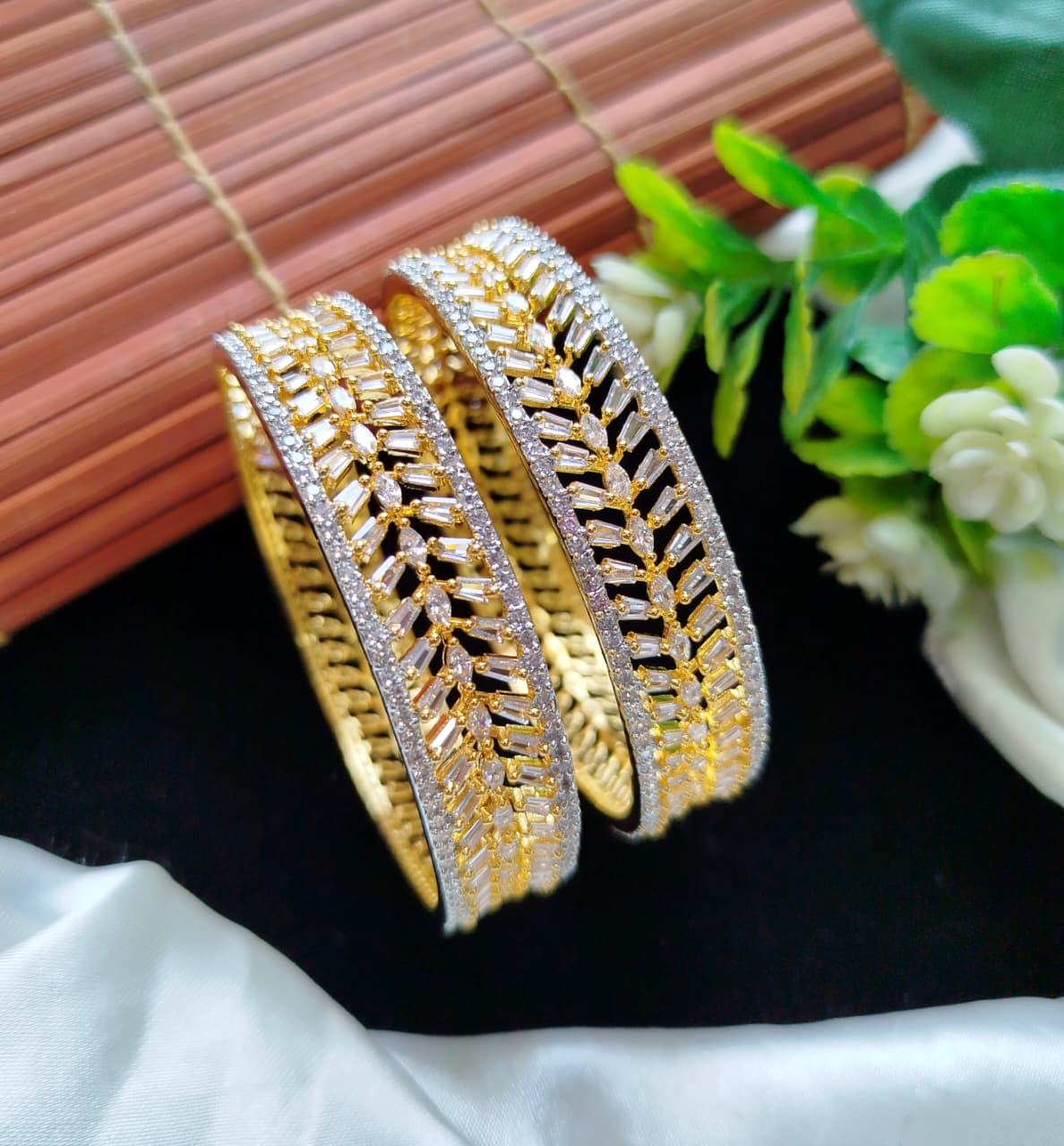Most Stunning Pair of Micro American Diamond Bangles