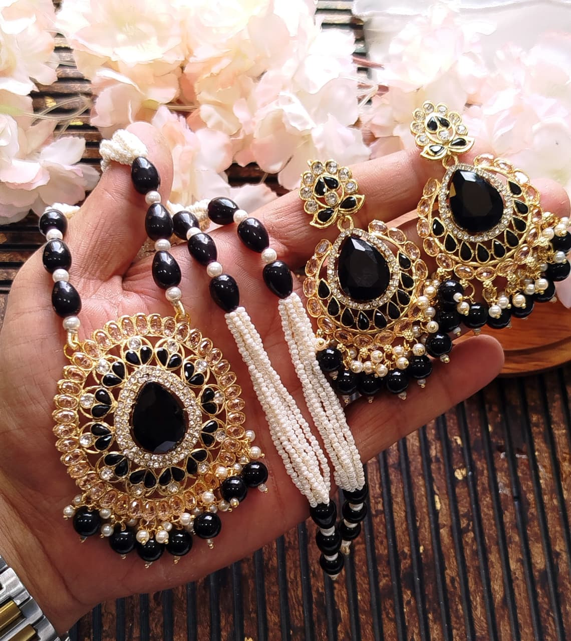 Beautiful Zarqoon stone Egyption style  Mala Set Fine Quality