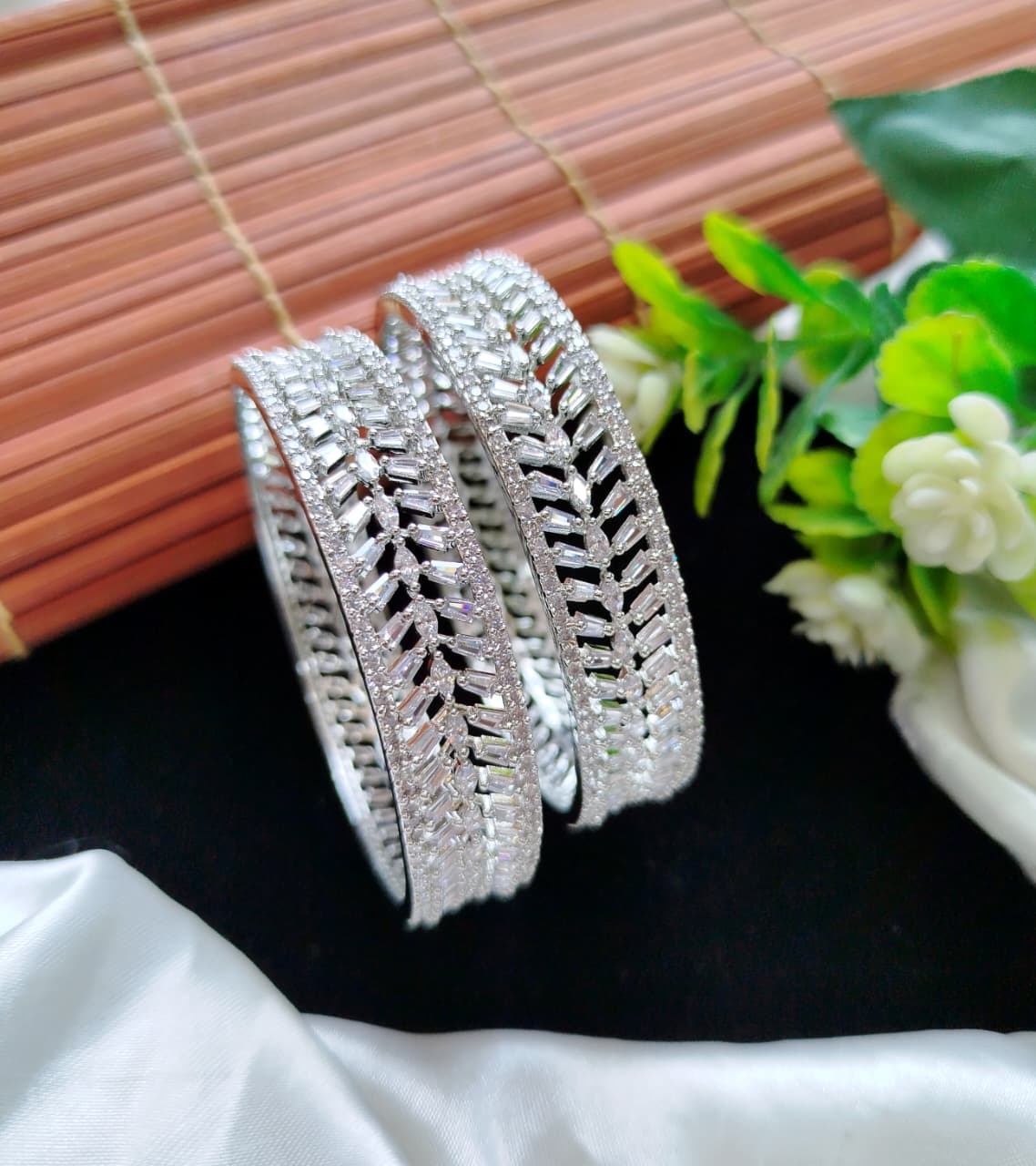 Most Stunning Pair of Micro American Diamond Bangles