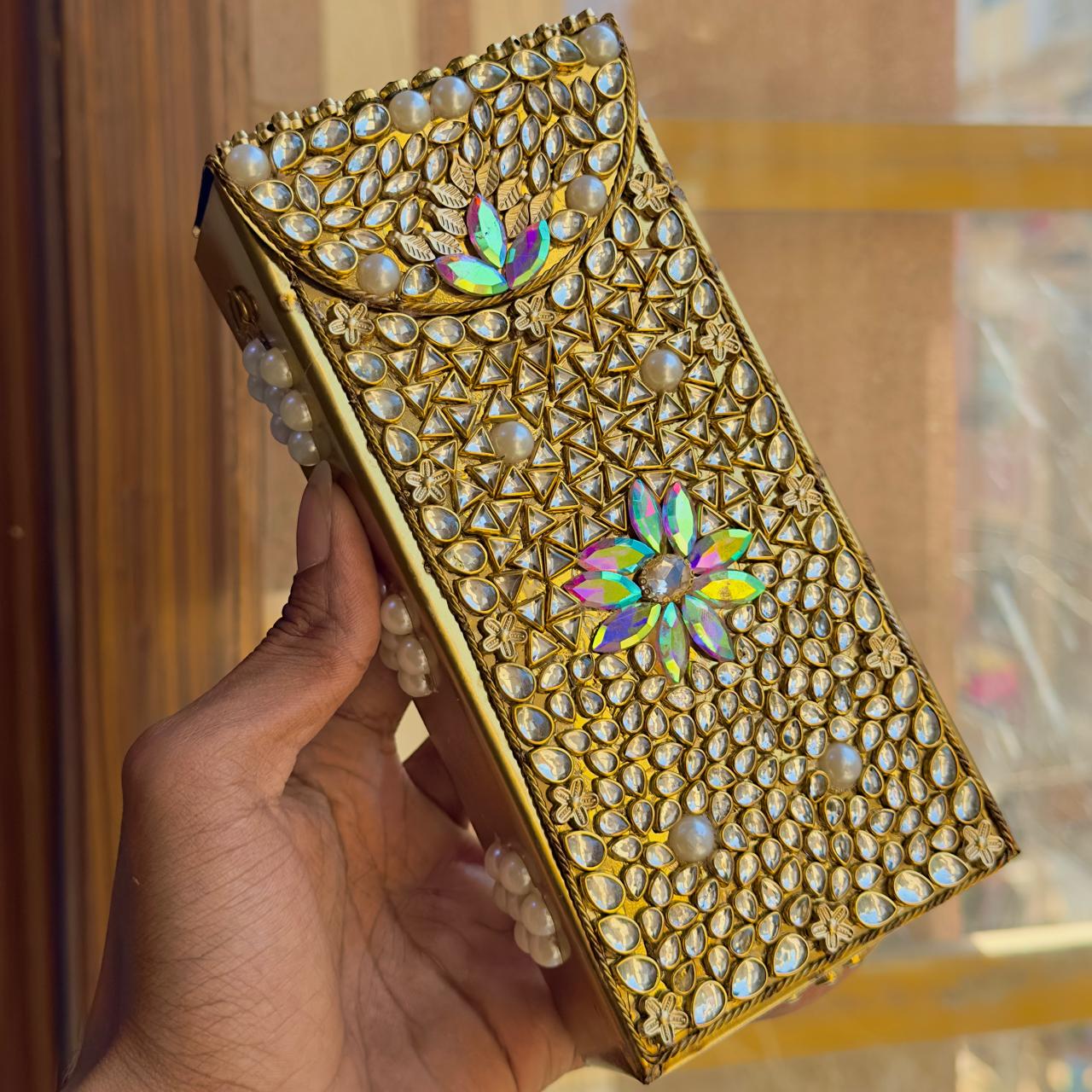 New designer clutch kundan works