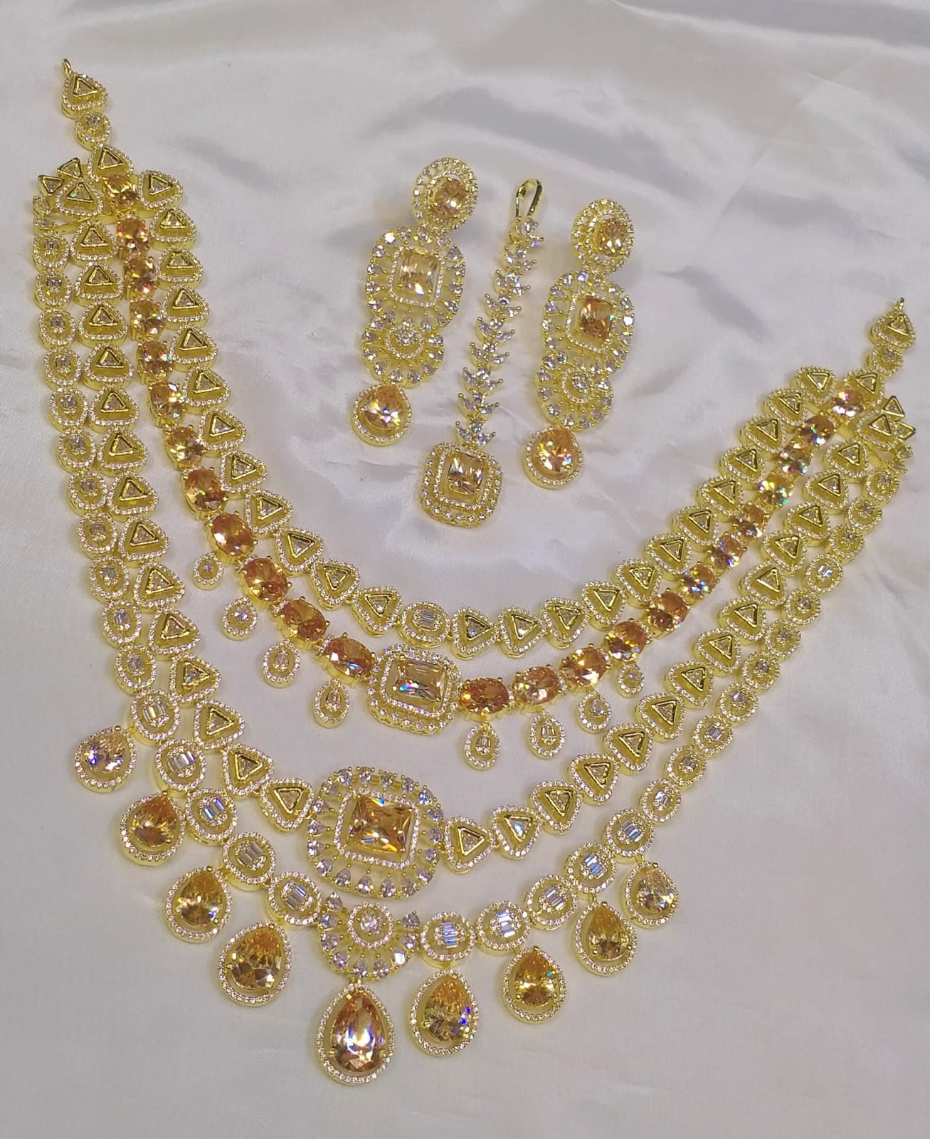 American diamond 4 layer bridal set
