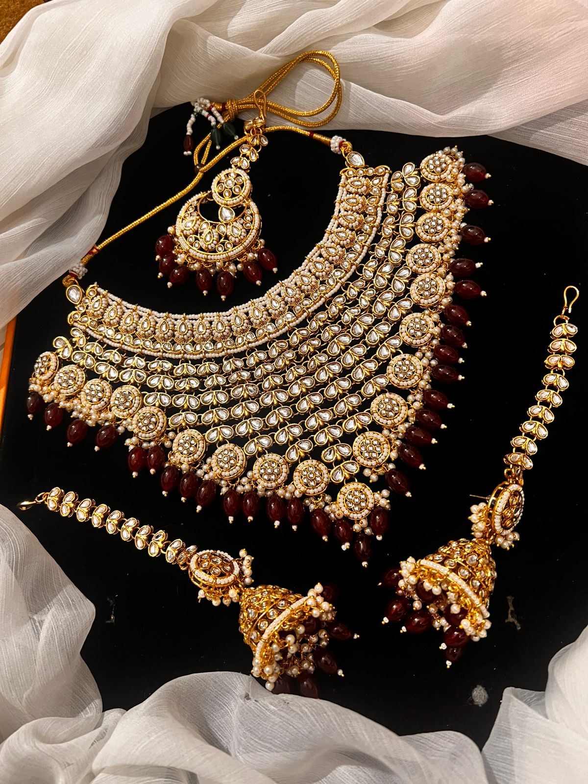 Sheesh kundan necklace set
