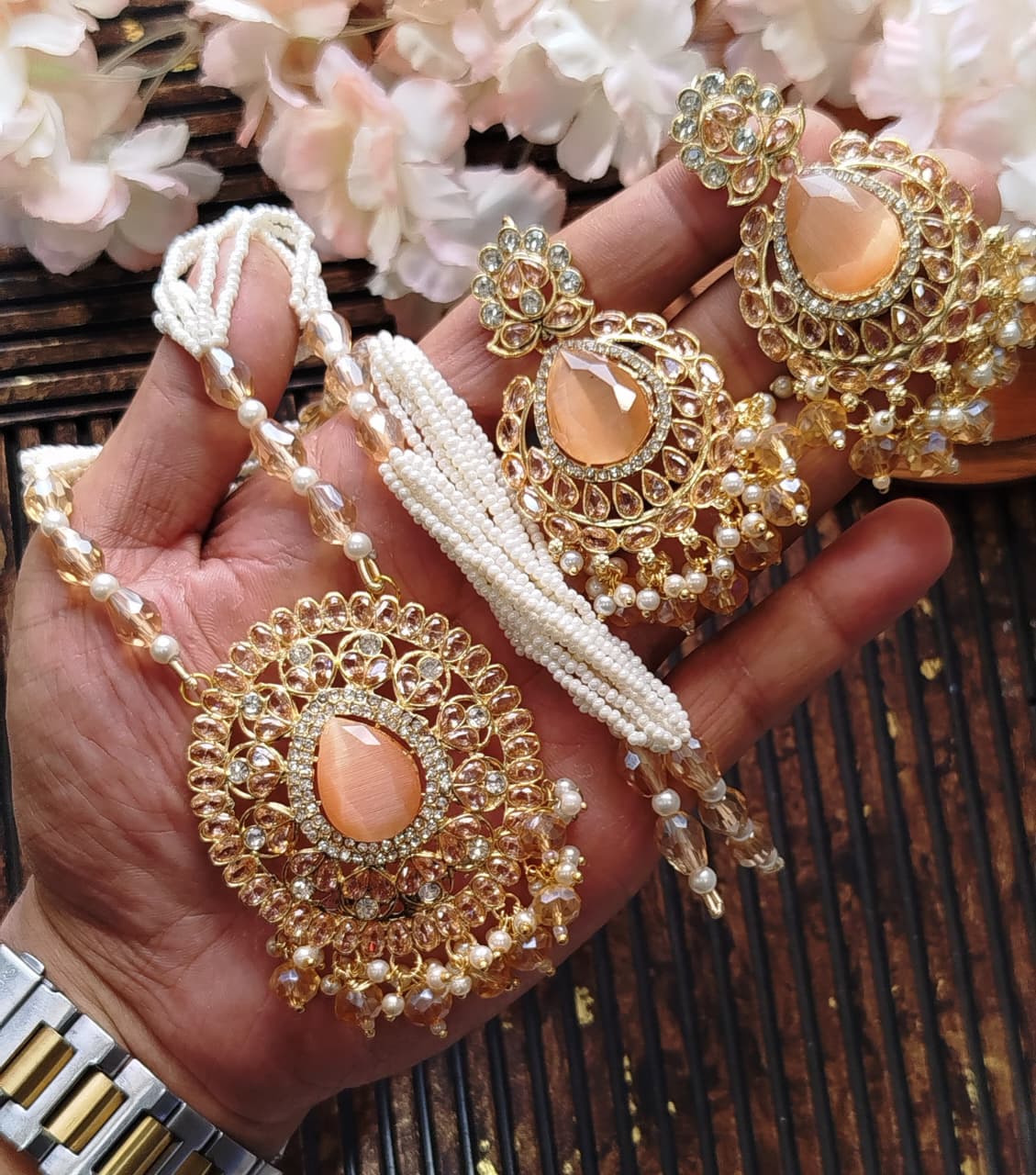 Beautiful Zarqoon stone Egyption style  Mala Set Fine Quality