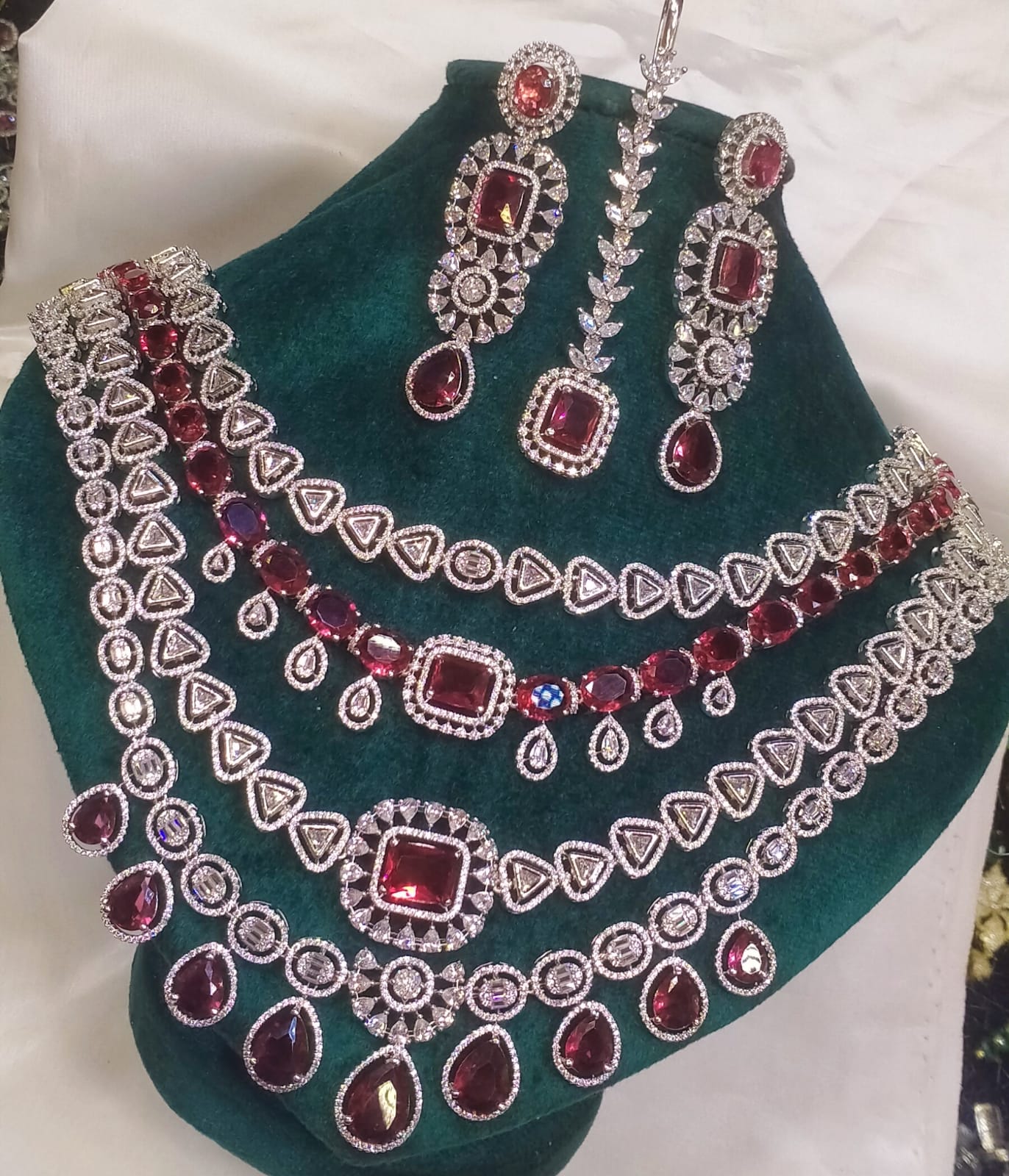 4 layer bridal set American diamond