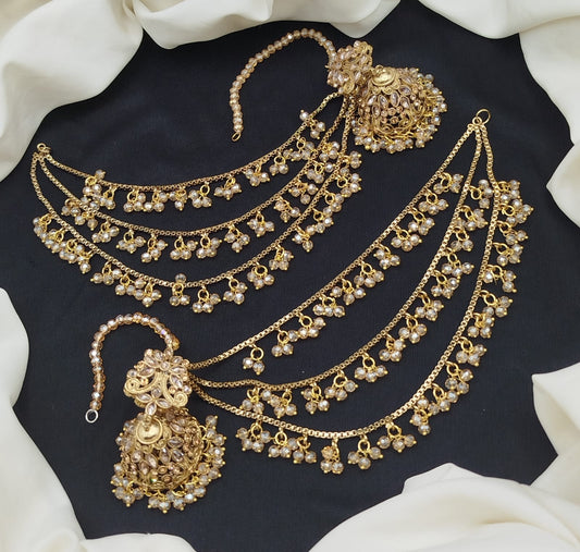 Beautiful jhumki with 3 line Sahara Fine quality