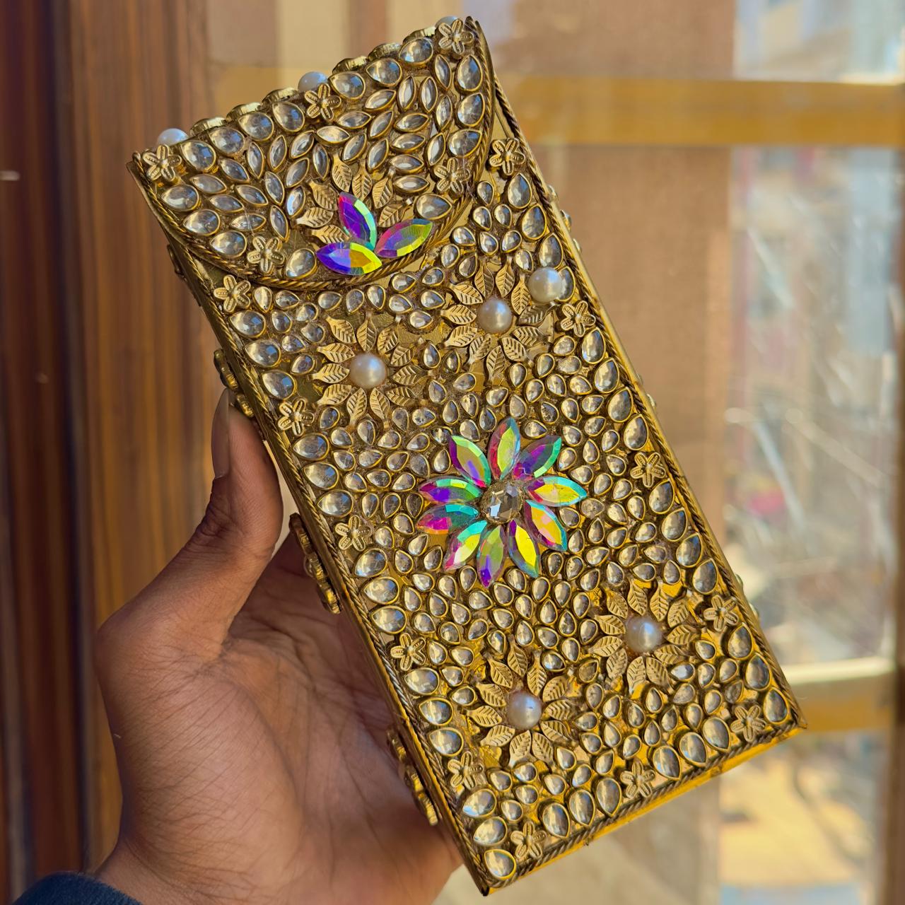 New designer clutch kundan works