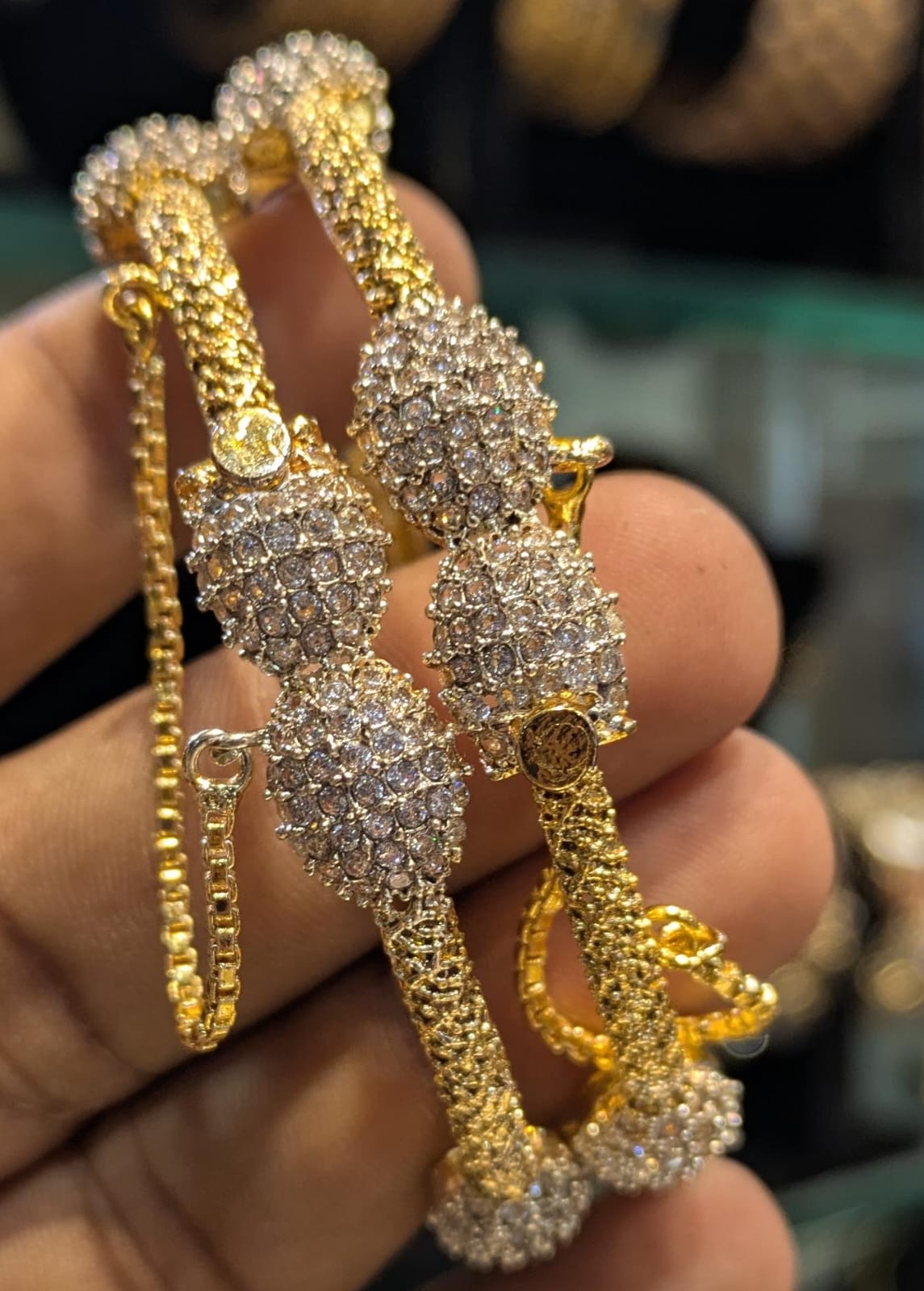 Gold plated 2 pc Bangles openable