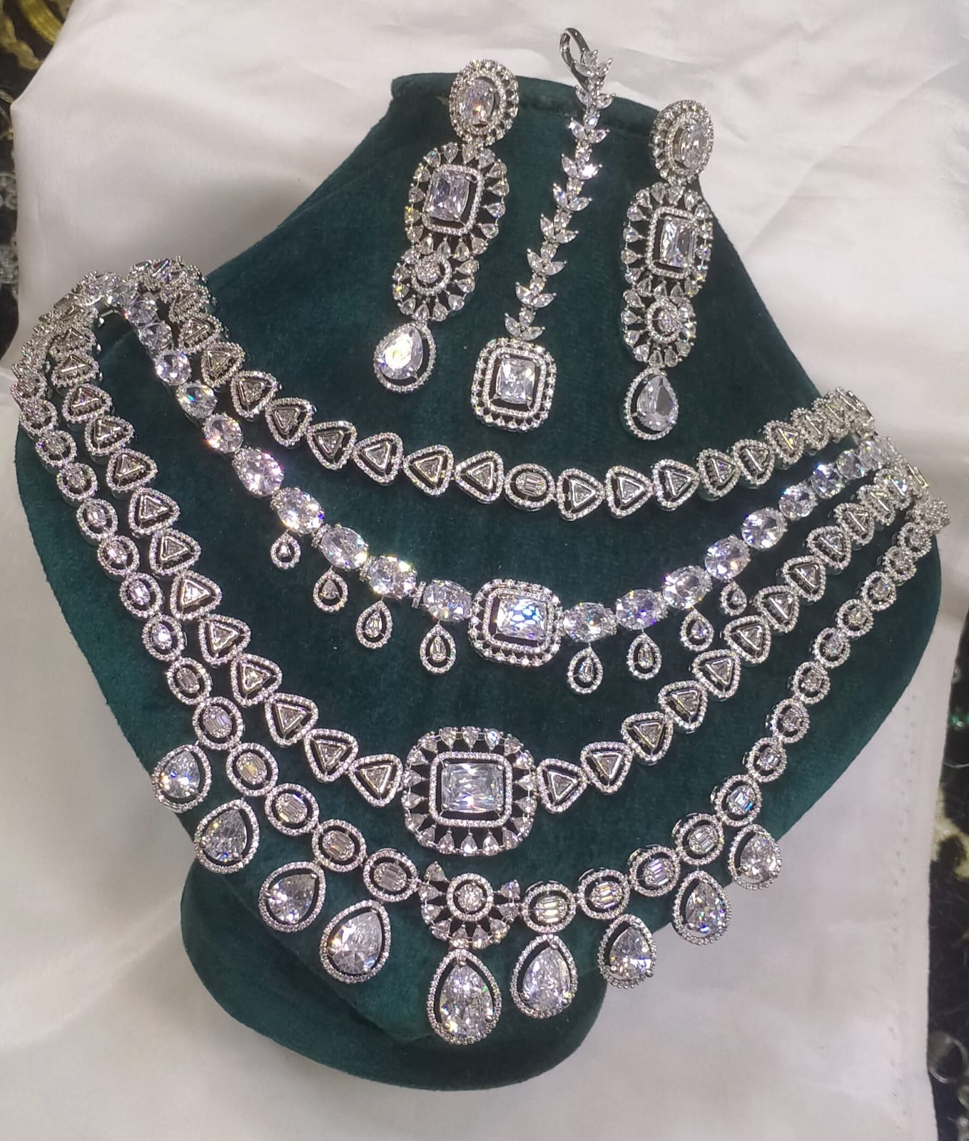 American diamond 4 layer bridal set