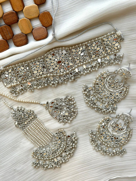 Mirror Kundan Bridal set
