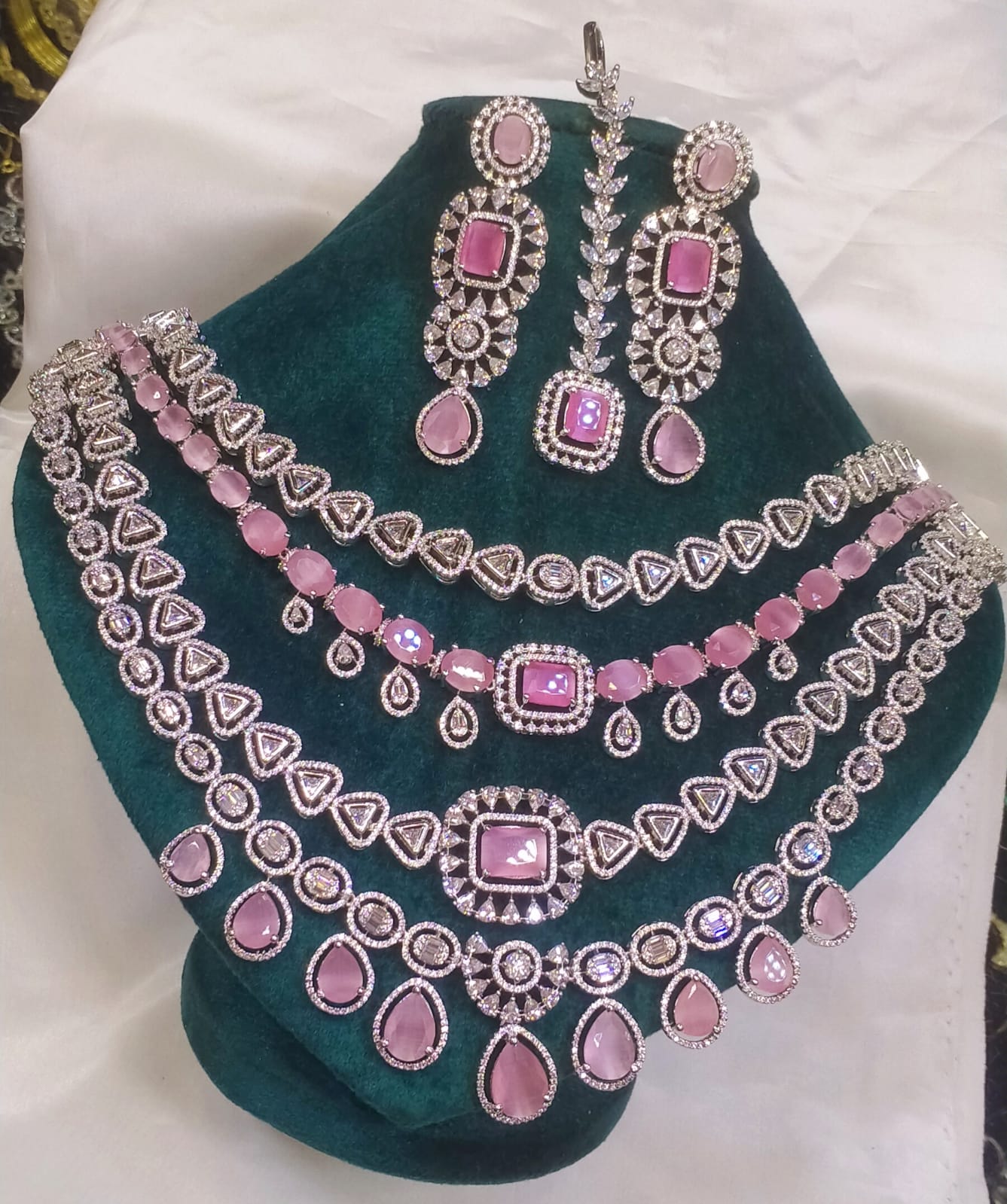 American diamond 4 layer bridal set