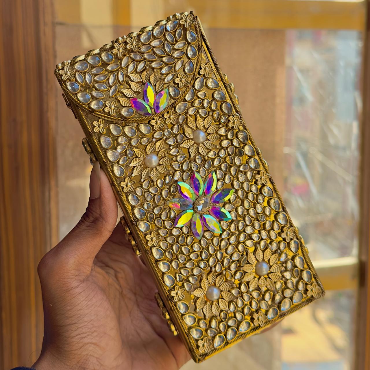 New designer clutch kundan works