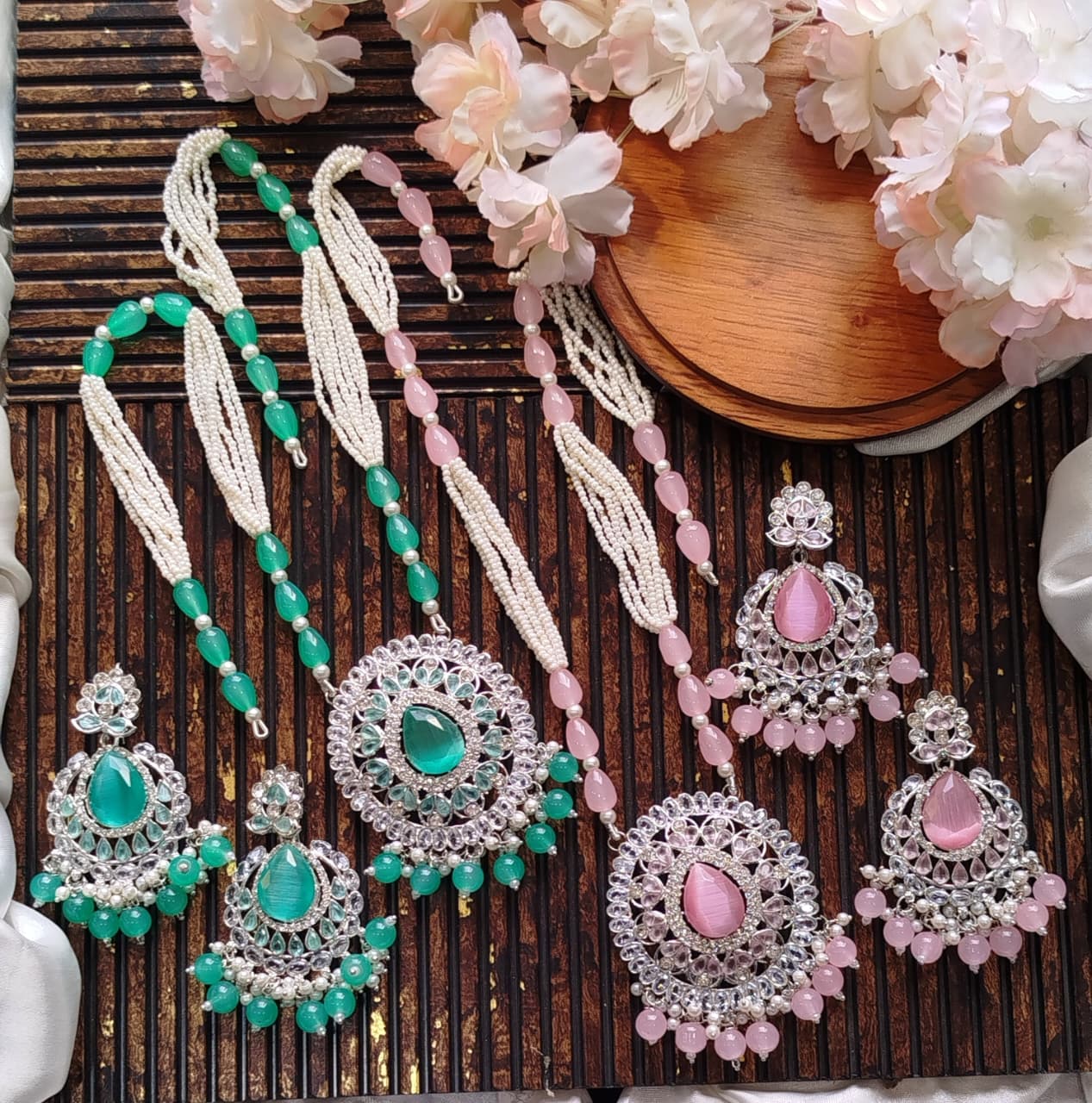 Beautiful Zarqoon stone Egyption style  Mala Set Fine Quality