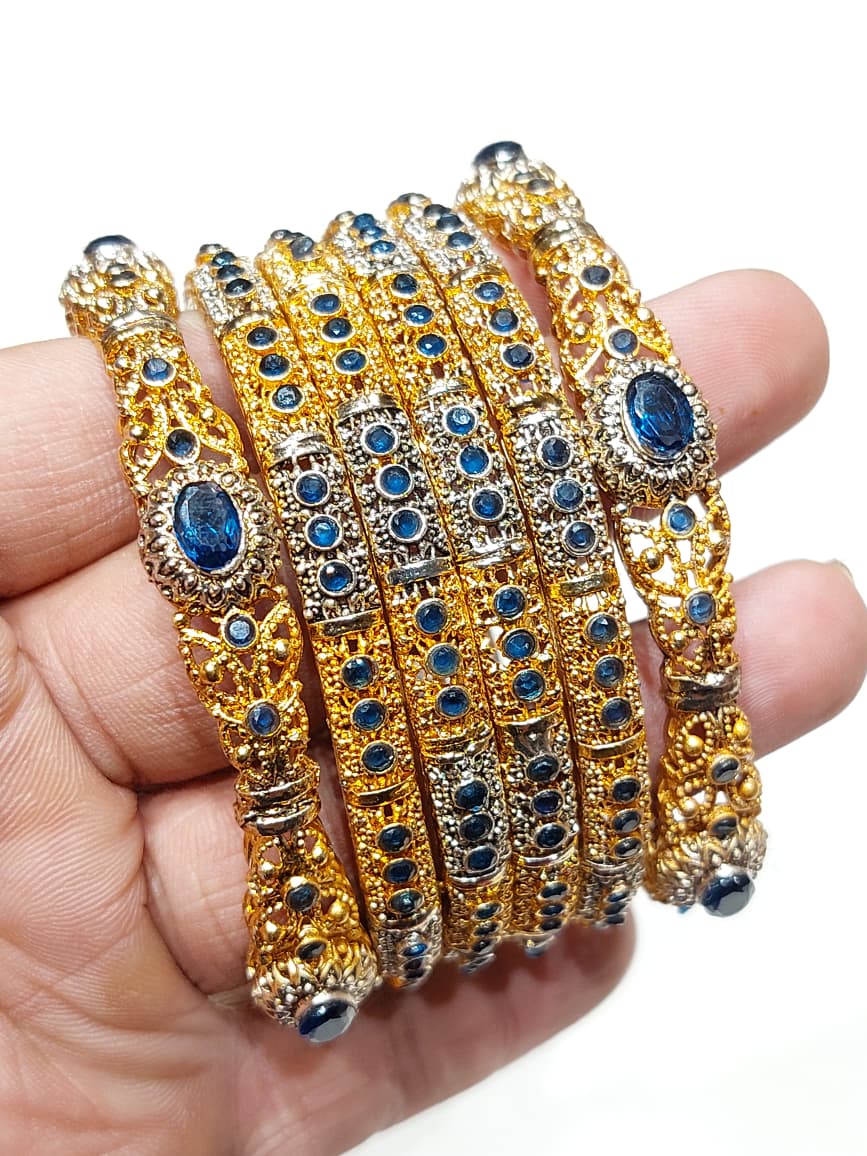 Zircon 6pcs Bangle Set available in 6 Colours Sizes : 2.4 , 2.6 , 2.8 , 2.10
