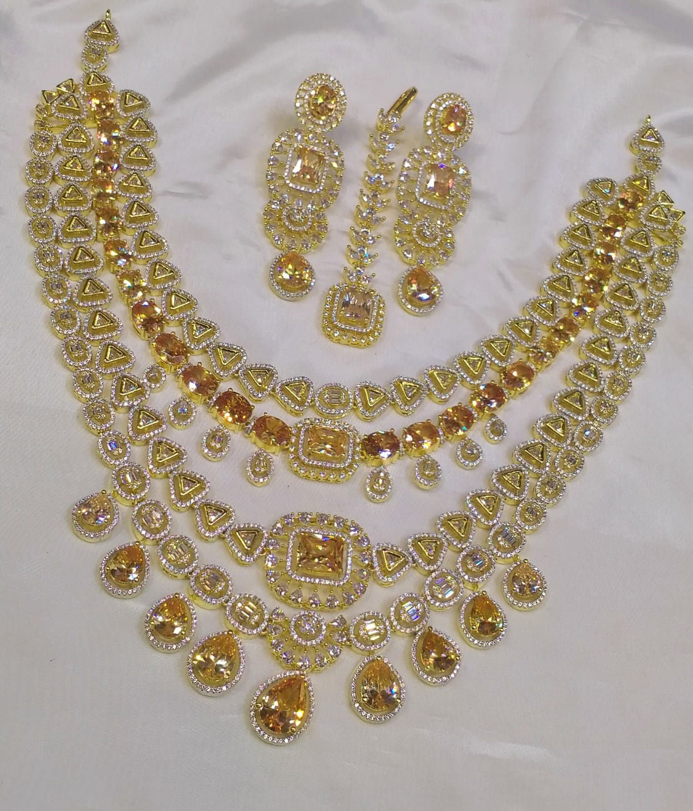4 layer bridal set American diamond