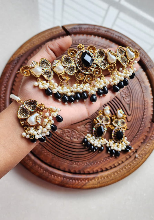 Designer collection Handmade stone with mother pearl turkish chokkar set