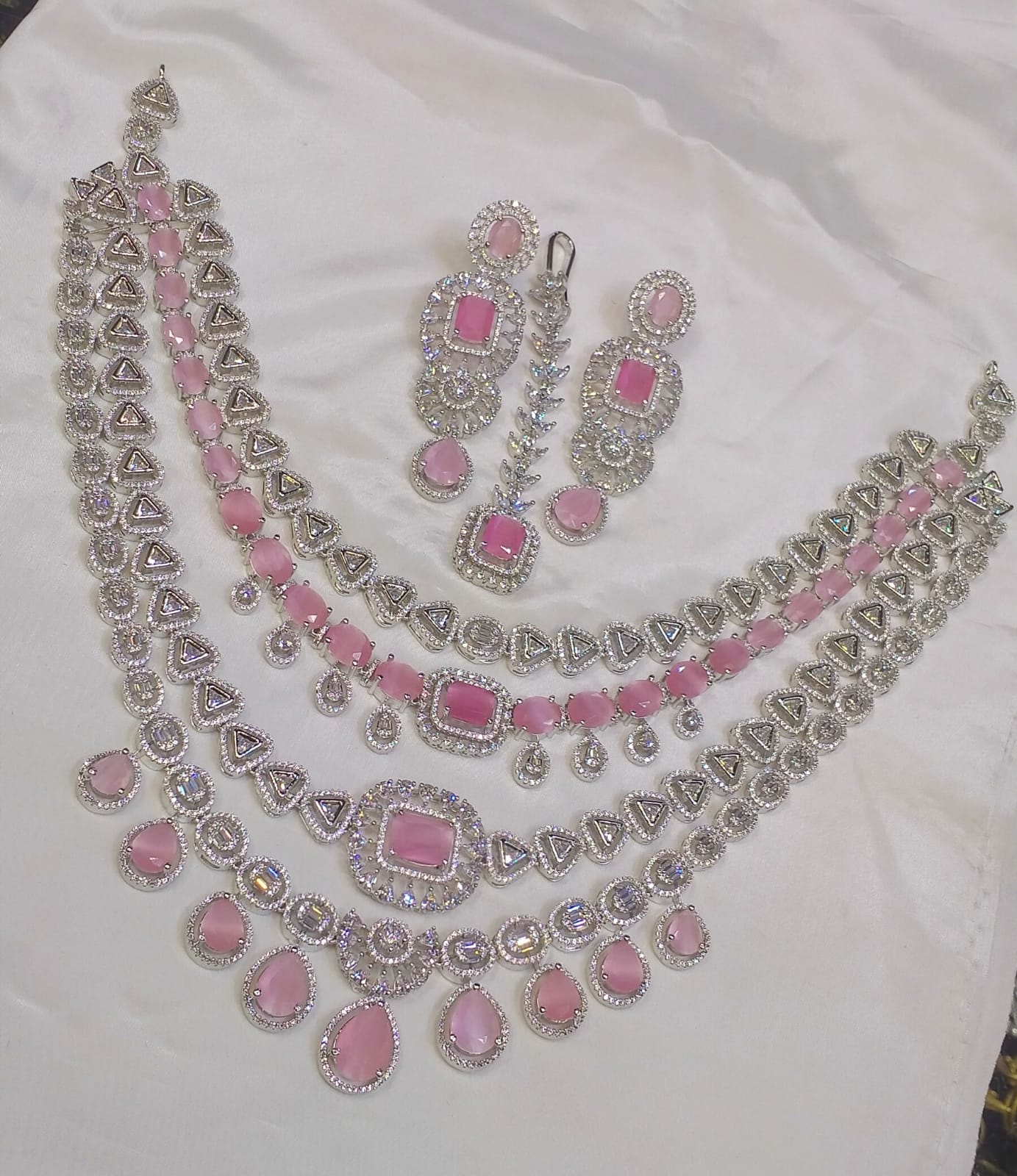 4 layer bridal set American diamond