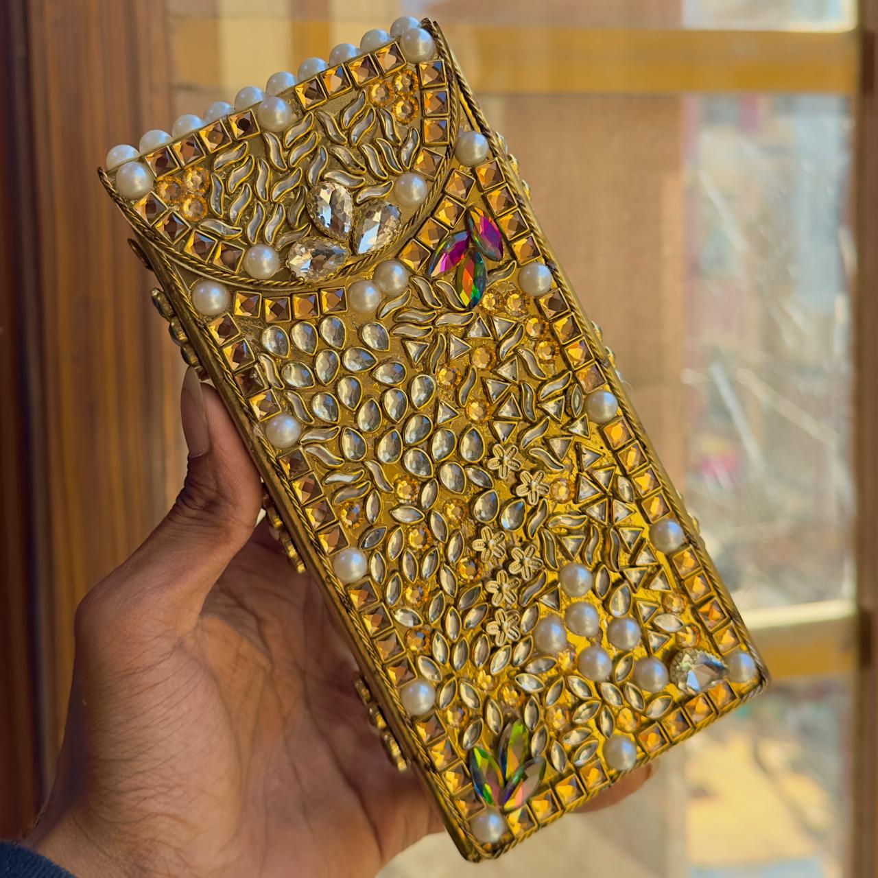 New designer clutch kundan works